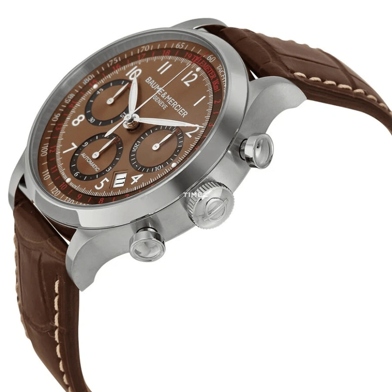 Baume & Mercier,Capeland 42mm,42mm,Stainless Steel,Coffee,Brown,Automatic,Chronograph,Day,10043