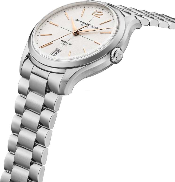 Baume & Mercier,Clifton 39mm,39mm,Stainless Steel,Cream,Automatic,Day,In-house Caliber,10793