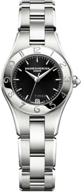Baume & Mercier,Linea 27mm,27mm,Stainless Steel,Black,Quartz,Day,26280hours,10010