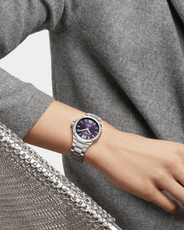 Baume & Mercier,Riviera 33mm,33mm,Stainless Steel,Purple,Quartz,Day,Sapphire,Crystal Glass,10728