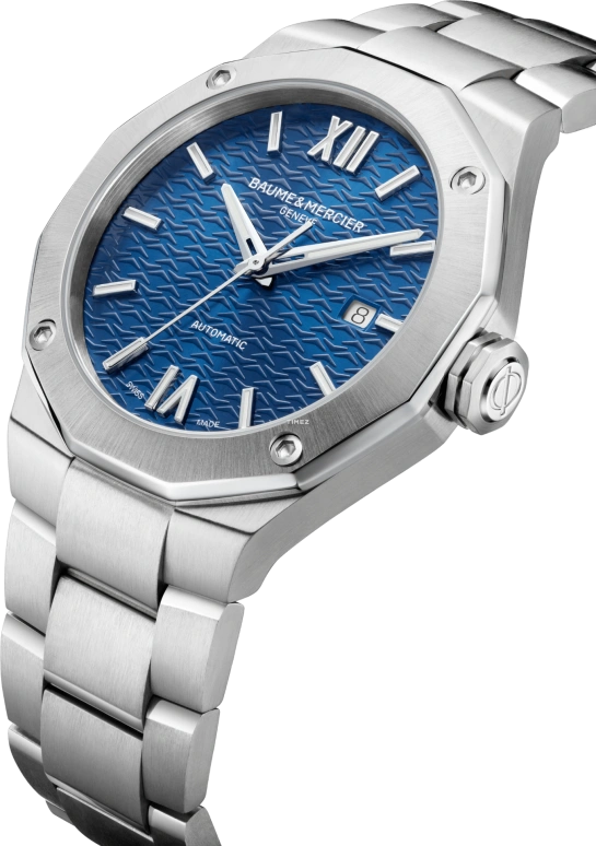 Baume & Mercier,Riviera 42mm,42mm,Stainless Steel,Blue,Handwound,Day,Sapphire,Crystal Glass,10620