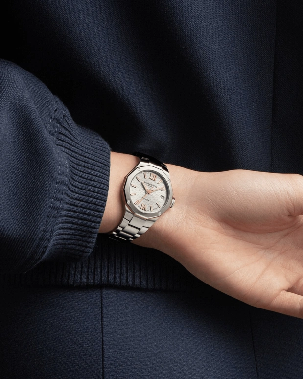 Baume & Mercier,Riviera 33mm,33mm,Stainless Steel,Grey,Automatic,Day,Sapphire,Crystal Glass,10730