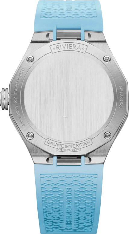 Baume & Mercier,Riviera 36mm,36mm,Stainless Steel,Blue,Quartz,Day,Sapphire,Crystal Glass,10800