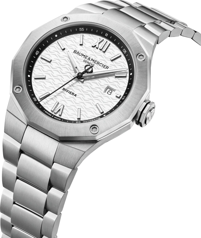 Baume & Mercier,Riviera 42mm,42mm,Stainless Steel,White,Automatic,Day,41hours,10829