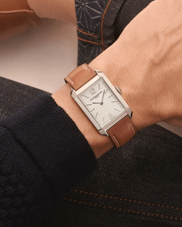Baume & Mercier,Hampton 43x27.50mm,43x27.50mm,Stainless Steel,Silver White,Quartz,Sapphire,Crystal Glass,Rectangular,10670