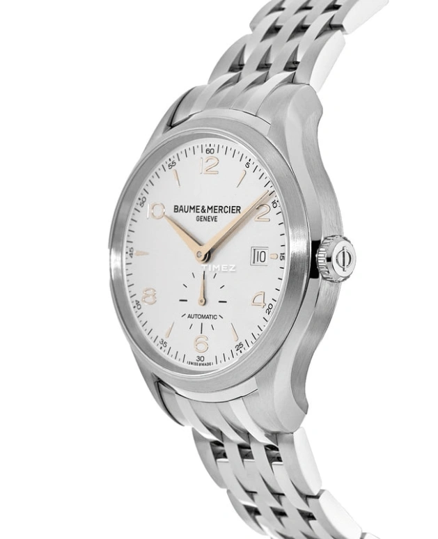 Baume & Mercier,Clifton 41mm,41mm,Stainless Steel,Silver,Automatic,Day,38hours,10141