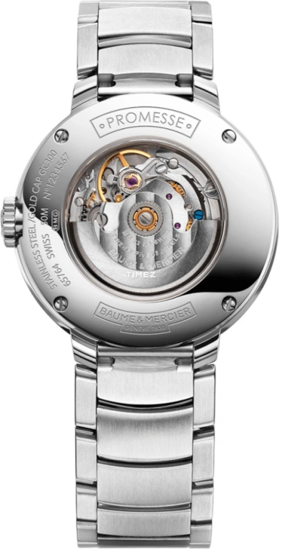 Baume & Mercier,Promesse 30mm,30mm,Rose Gold,Silver,Automatic,Sapphire,Crystal Glass,Round,10183