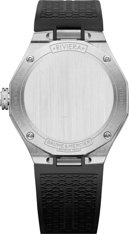 Baume & Mercier,Riviera 36mm,36mm,Stainless Steel,Black,Handwound,Day,Sapphire,Crystal Glass,10613