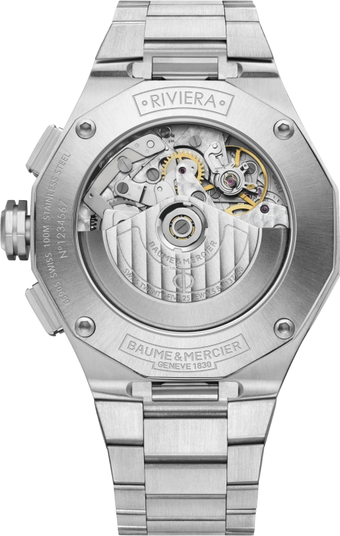 Baume & Mercier,Riviera 43mm,43mm,Stainless Steel,Black,Automatic,Chronograph,Date,Day,10624