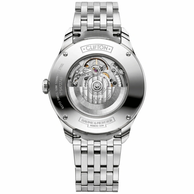 Baume & Mercier,Clifton 41mm,41mm,Stainless Steel,Silver,Automatic,Day,38hours,10141