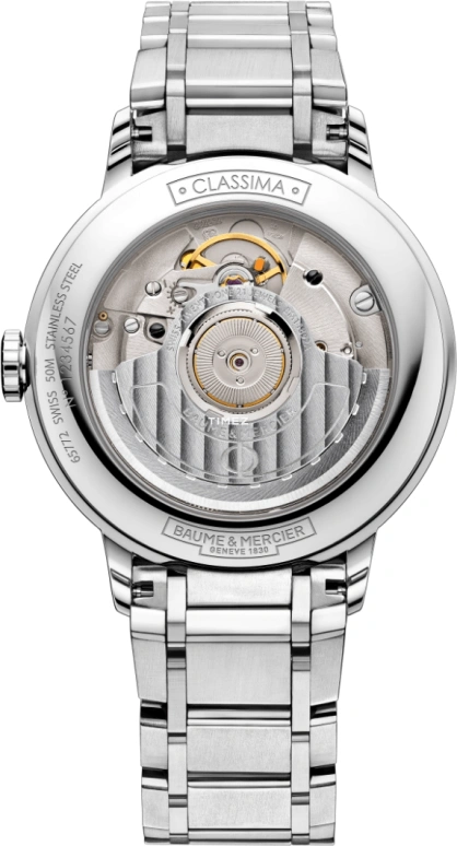 Baume & Mercier,Classima 36.50mm,36.50mm,Stainless Steel,White,Automatic,Day,Sapphire,Crystal Glass,10220