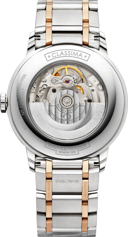 Baume & Mercier,Classima 40mm,40mm,Stainless Steel,White,Automatic,Day,Sapphire,Crystal Glass,10314
