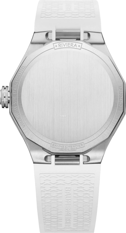 Baume & Mercier,Riviera 33mm,33mm,Stainless Steel,Silver White,White,Quartz,Day,Sapphire,Crystal Glass,10837