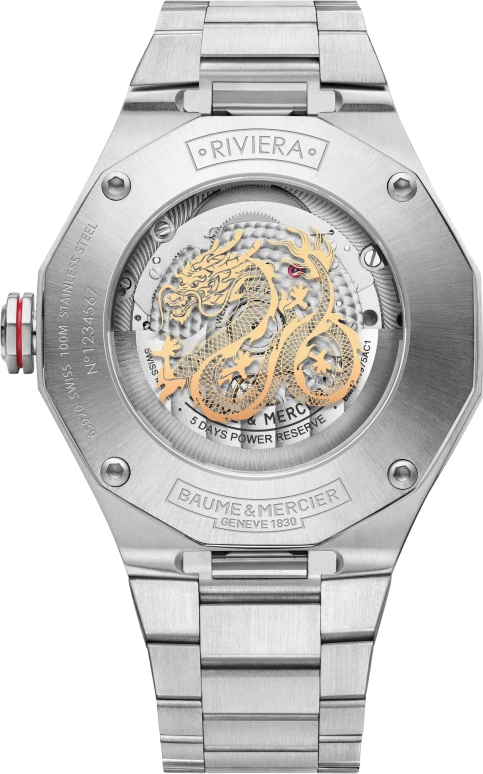 Baume & Mercier,Riviera 43.06x36.47mm,43.06x36.47mm,Stainless Steel,Grey,Cream,Automatic,Moonphase,Day,10744