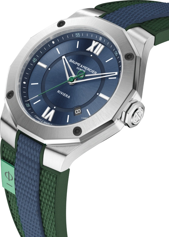 Baume & Mercier,Riviera 42mm,42mm,Stainless Steel,Blue,Automatic,Day,Sapphire,Crystal Glass,10688