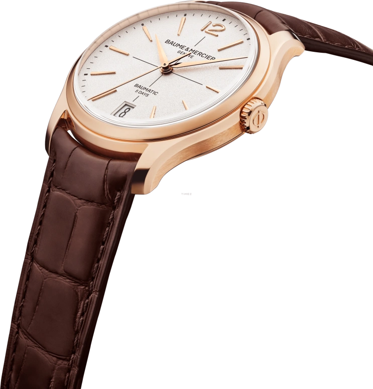 Baume & Mercier,Clifton 39mm,39mm,Rose Gold,Cream,Automatic,Day,In-house Caliber,10802