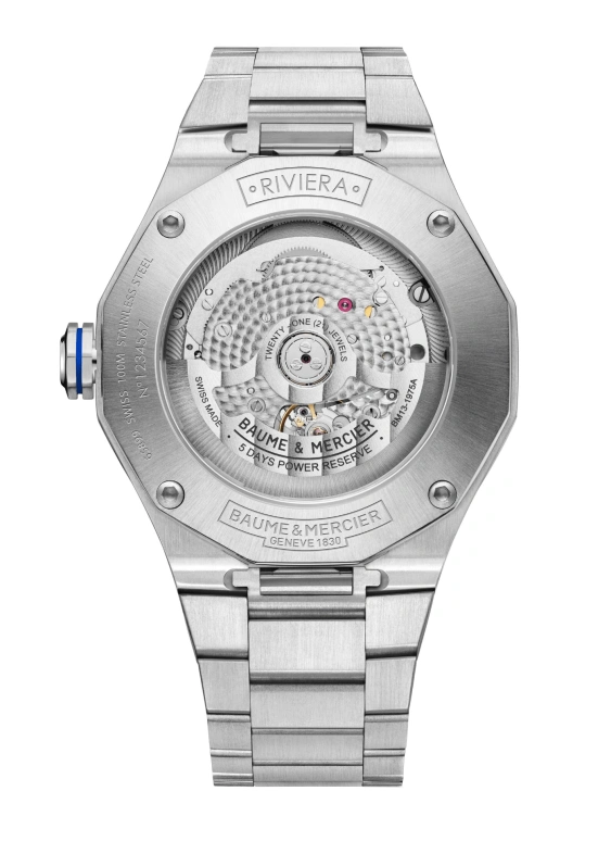 Baume & Mercier,Riviera 42mm,42mm,Stainless Steel,Blue,Handwound,Day,Sapphire,Crystal Glass,10616