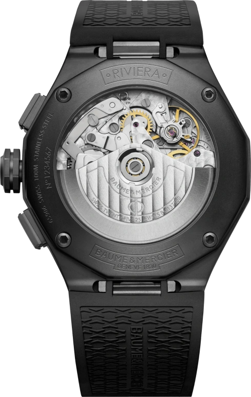 Baume & Mercier,Riviera 43mm,43mm,Stainless Steel,Black,Automatic,Chronograph,Date,Day,10625