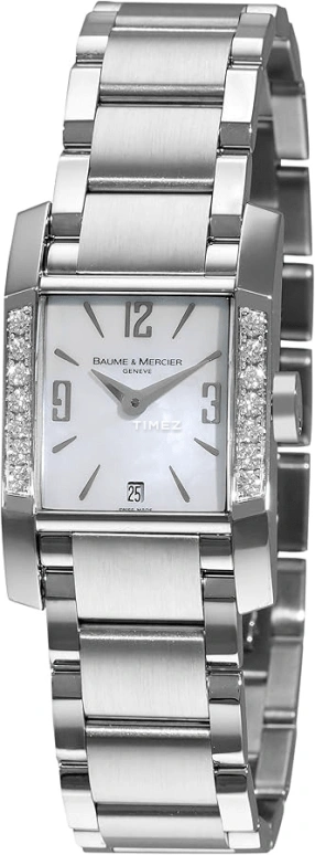 Baume & Mercier,Hampton 34mm,34mm,Stainless Steel,Silver White,White,Quartz,Day,Sapphire,Crystal Glass,8569