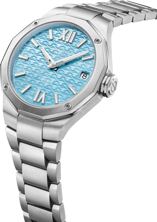 Baume & Mercier,Riviera 33mm,33mm,Stainless Steel,Blue,Quartz,Day,Twelve edge,10811