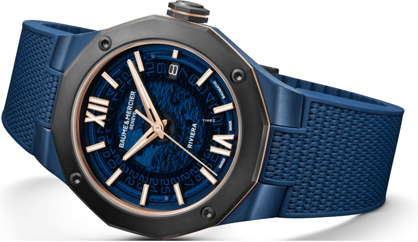 Baume & Mercier,Riviera 42mm,42mm,Stainless Steel,Blue,Automatic,Day,Sapphire,Crystal Glass,10769