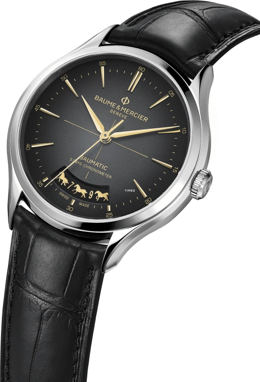 Baume & Mercier,Clifton 40mm,40mm,Stainless Steel,Black,Gradient,Automatic,Day,Anti-magnetic,10839