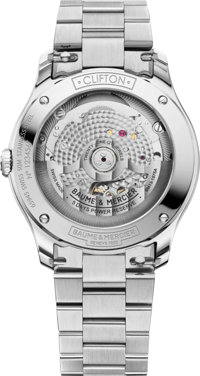 Baume & Mercier,Clifton 39mm,39mm,Stainless Steel,Cream,Automatic,Day,In-house Caliber,10793