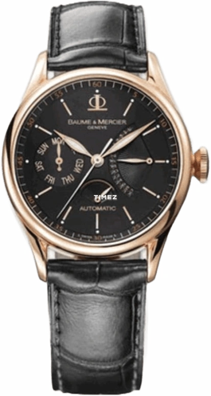 Baume & Mercier,Classima 39mm,39mm,Rose Gold,Black,Automatic,Date,Day,Power Reserve Indicator,Retrograde,Sapphire,Crystal Glass,Round,8737