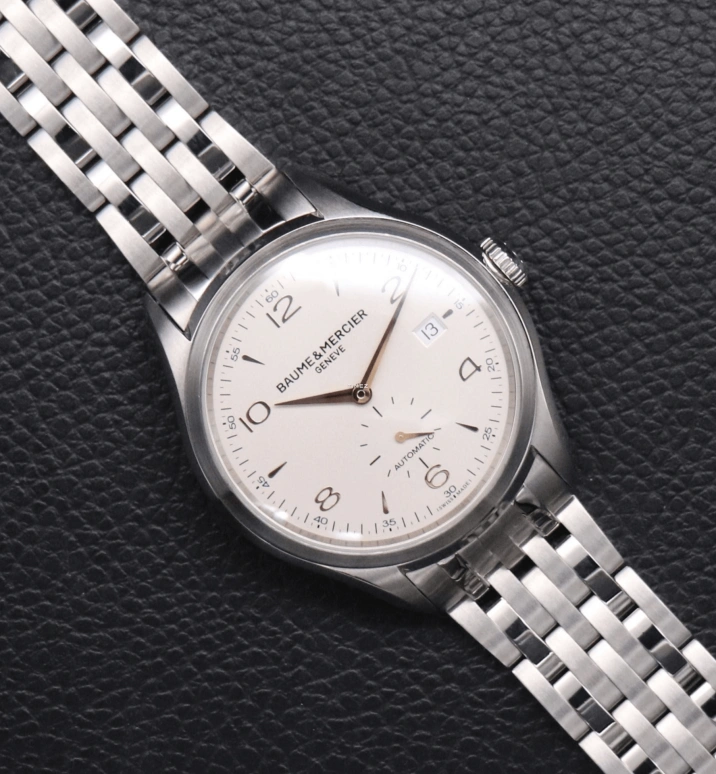 Baume & Mercier,Clifton 41mm,41mm,Stainless Steel,Silver,Automatic,Day,38hours,10141