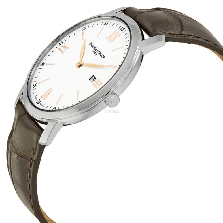 Baume & Mercier,Classima 39mm,39mm,Stainless Steel,White,Quartz,Day,Sapphire,Crystal Glass,10181