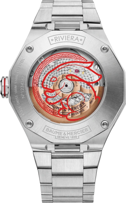 Baume & Mercier,Riviera 42.10x39.05mm,42.10x39.05mm,Stainless Steel,Smoky Gray,Automatic,Day,Sapphire,Crystal Glass,10719