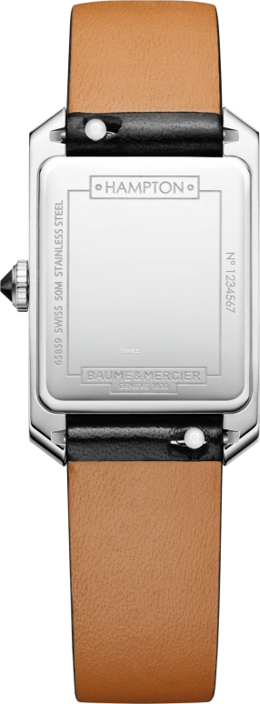 Baume & Mercier,Hampton 34.90x22.20mm,34.90x22.20mm,Stainless Steel,Black,Quartz,Sapphire,Rectangular,10760