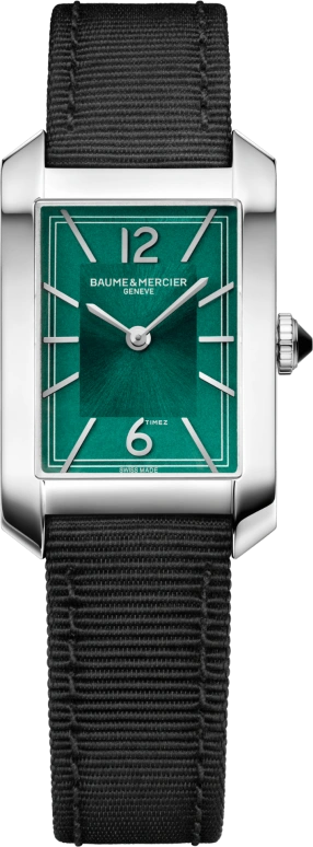Baume & Mercier,Hampton 22.20x34.90mm,22.20x34.90mm,Stainless Steel,Green,Quartz,Sapphire,Crystal Glass,Rectangular,10630