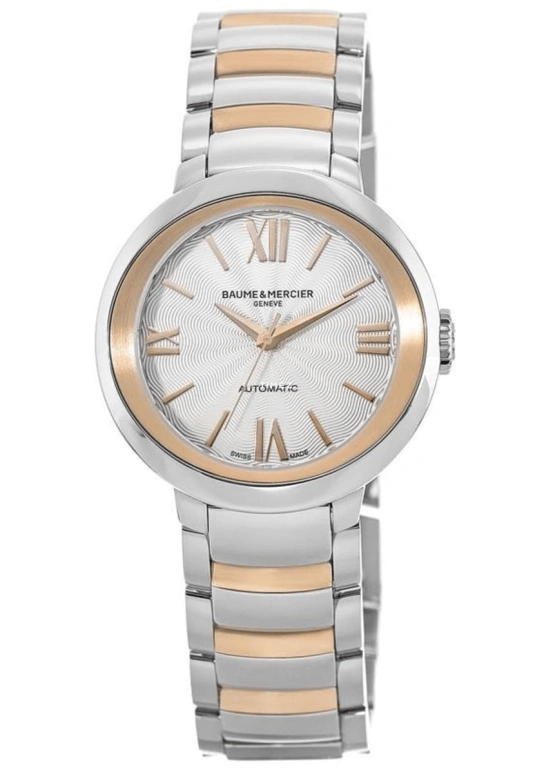Baume & Mercier,Promesse 30mm,30mm,Rose Gold,Silver,Automatic,Sapphire,Crystal Glass,Round,10183