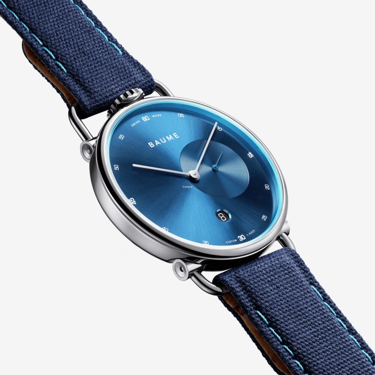 Baume & Mercier,Baume 41mm,41mm,Stainless Steel,Blue,Quartz,Day,Round,10601
