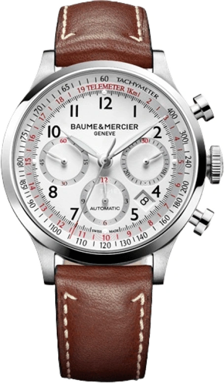 Baume & Mercier,Capeland 42mm,42mm,Stainless Steel,White,Automatic,Chronograph,Day,M0A10000