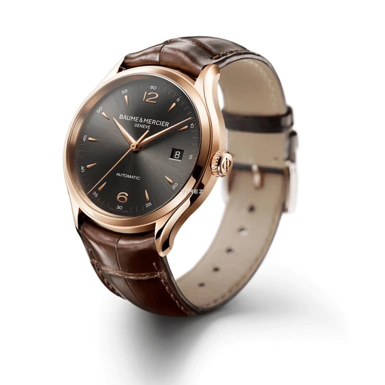 Baume & Mercier,Clifton 39mm,39mm,Pink Gold,Grey,Automatic,Day,38hours,10059