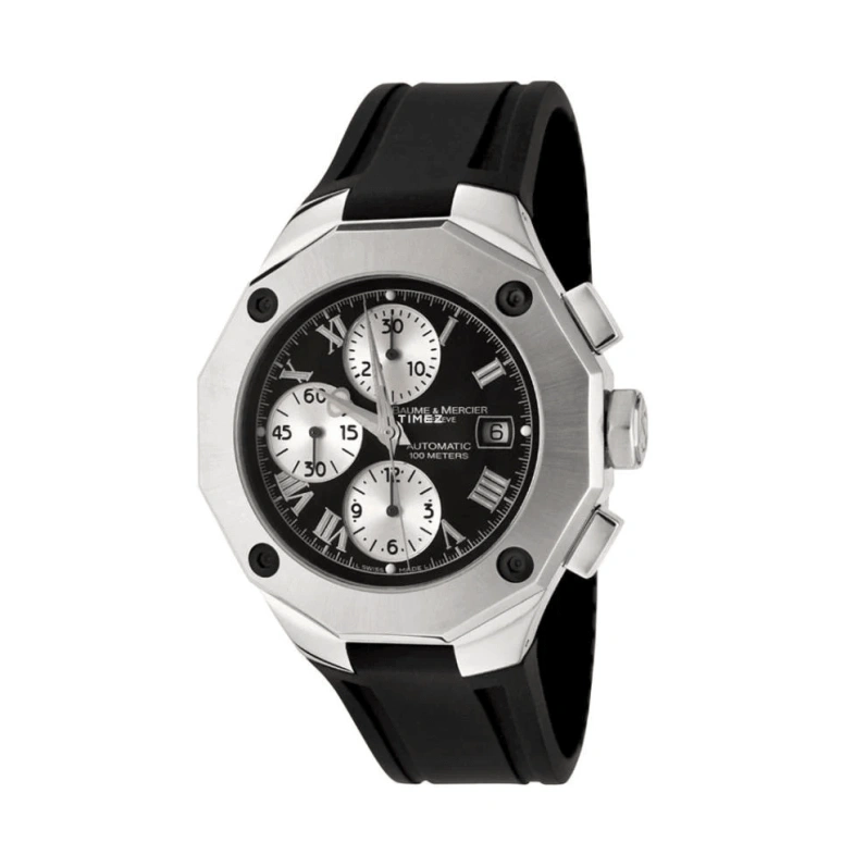 Baume & Mercier,Riviera 43mm,43mm,Stainless Steel,Black,Automatic,Chronograph,Day,MOA08594