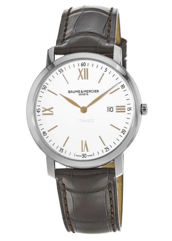 Baume & Mercier,Classima 39mm,39mm,Stainless Steel,White,Quartz,Day,Sapphire,Crystal Glass,10181