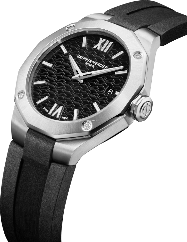 Baume & Mercier,Riviera 36mm,36mm,Stainless Steel,Black,Handwound,Day,Sapphire,Crystal Glass,10613