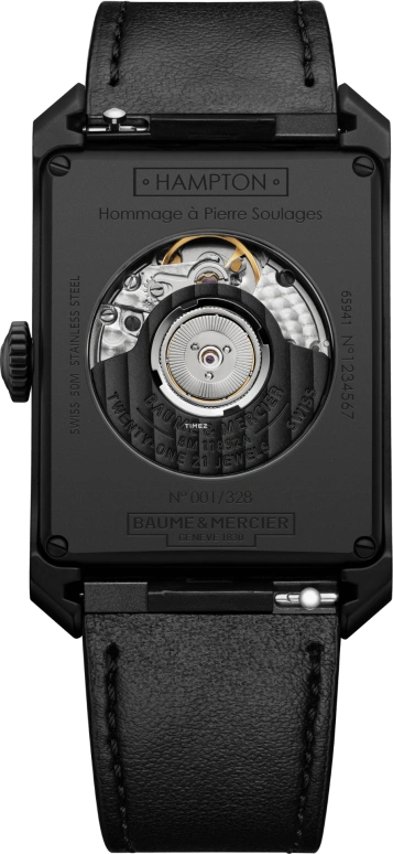 Baume & Mercier,Hampton 31x48.10mm,31x48.10mm,Stainless Steel,Black,Automatic,Sapphire,Crystal Glass,Rectangular,10741