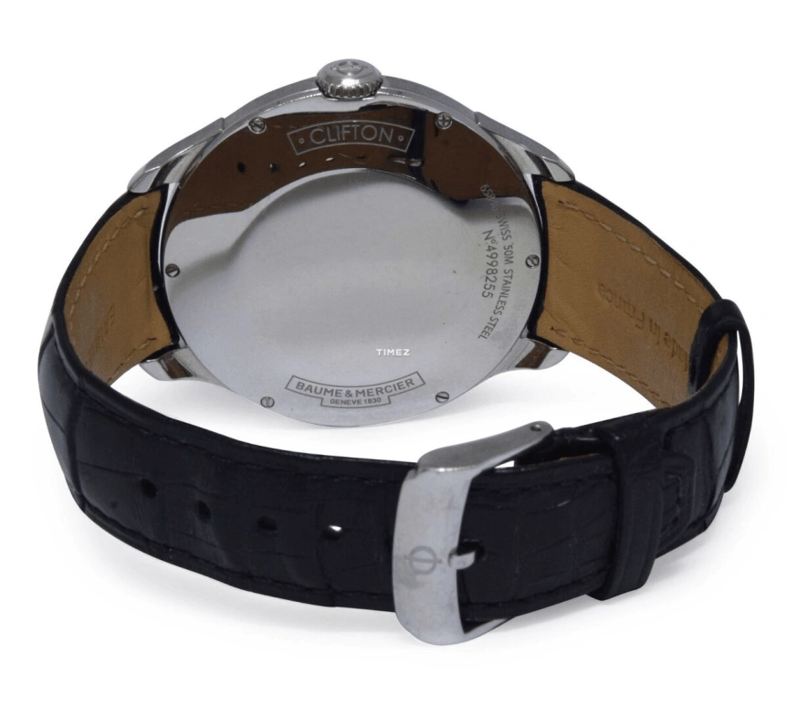 Baume & Mercier,Clifton 45.50mm,45.50mm,Stainless Steel,Blue,Quartz,Day,Sapphire,Crystal Glass,10420