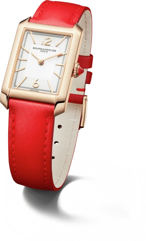 Baume & Mercier,Hampton 22.20x34.90mm,22.20x34.90mm,Grey,Quartz,Sapphire,Crystal Glass,Square,Rose Gold,10628
