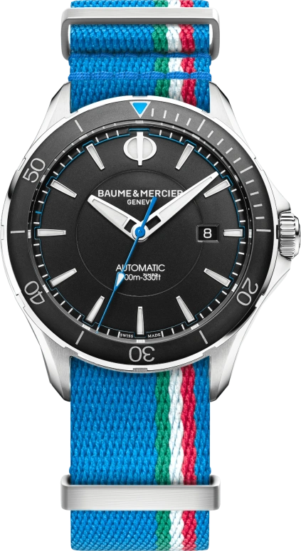 Baume & Mercier,Clifton 42.10x39.05mm,42.10x39.05mm,Stainless Steel,Black,Automatic,Day,Sapphire,Crystal Glass,10459