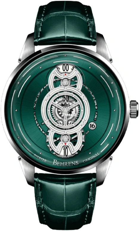 Behrens,Original 42mm,42mm,Stainless Steel,Green,Automatic,Day,42hours,BHR012GRN01