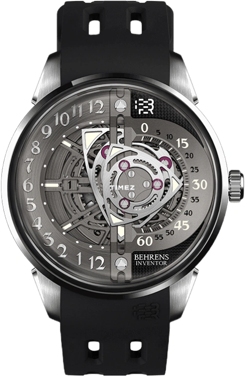 Behrens,Inventor 42mm,42mm,Stainless Steel,Grey,Automatic,Day,41hours,BHR022GRYF02