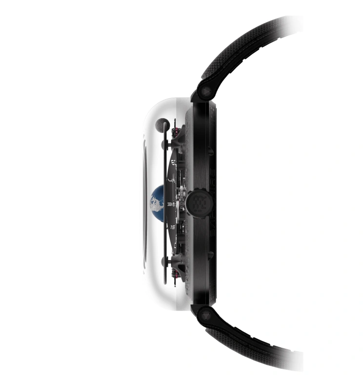 Behrens,Inventor 43mm,43mm,Titanium,Black,Handwound,Power Reserve Indicator,Retrograde,BHR027TI01