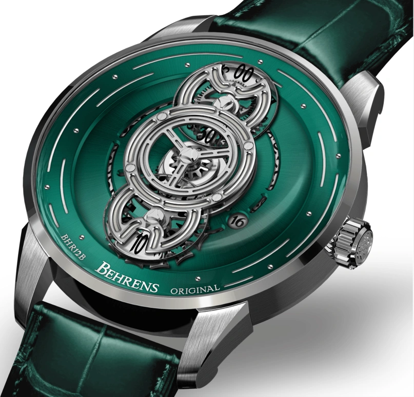 Behrens,Original 42mm,42mm,Stainless Steel,Green,Automatic,Day,42hours,BHR012GRN01