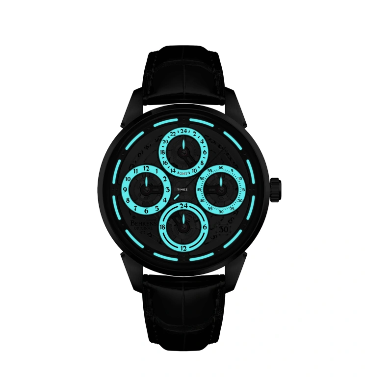 Behrens,Original 42mm,42mm,Stainless Steel,Skeleton,Grey,Automatic,Day,Dule Time,BHR015GRY01