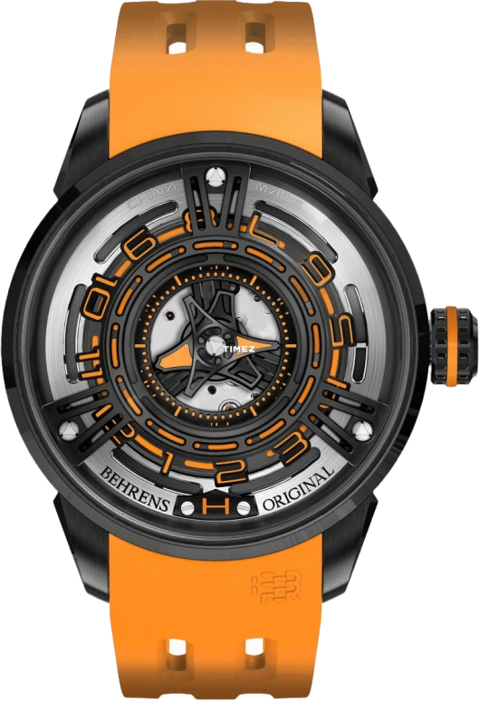 Behrens,Original 42mm,42mm,Stainless Steel,Black,Skeleton,Automatic,42hours,Sapphire,BHR011CYEL01